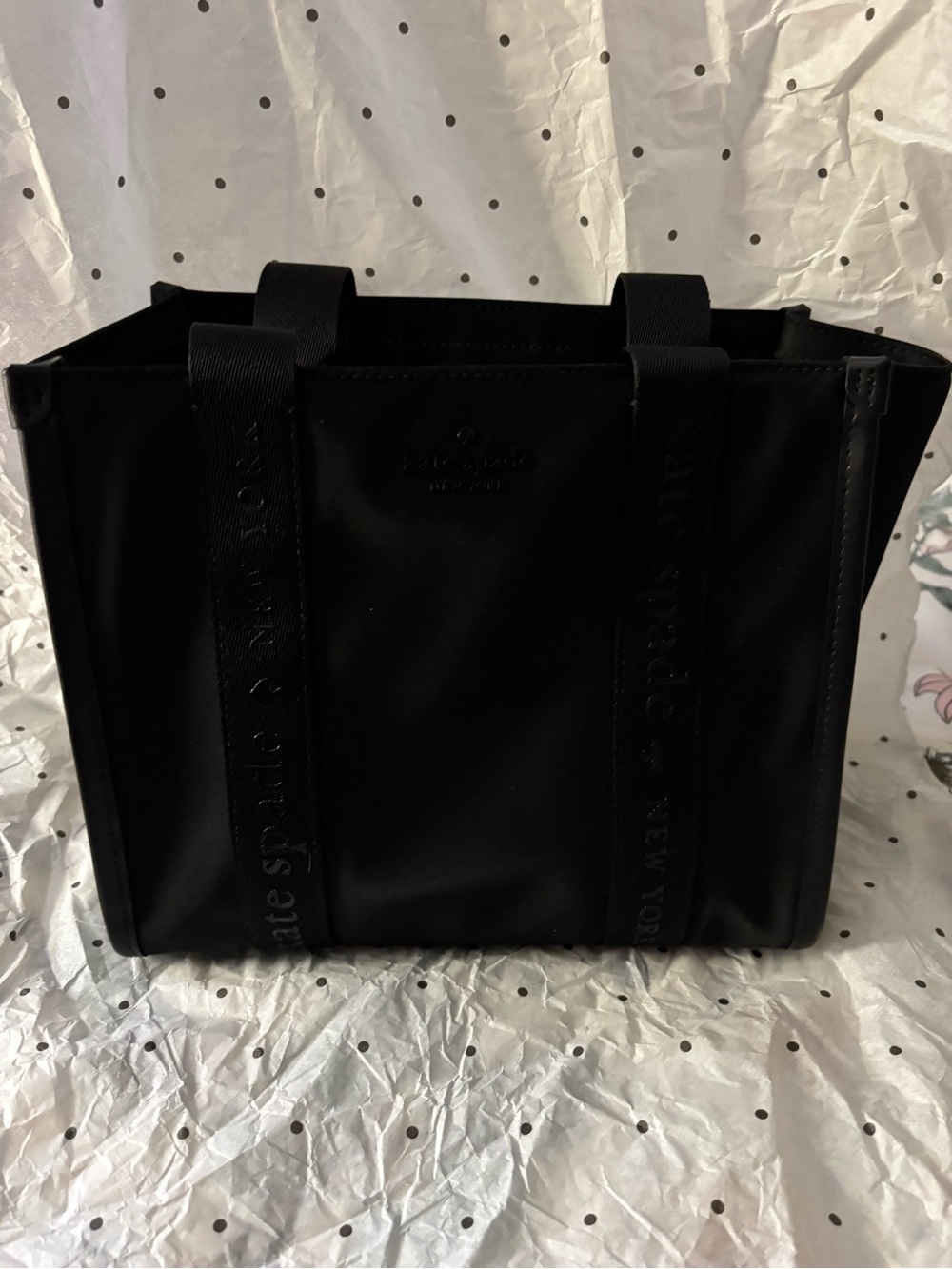 kate spade Black Nylon Tote with Logo Strap